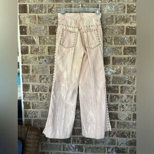 VINTAGE Y2K wide leg light wash denim trouser pant jeans size 9/10 pink mauve